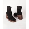 Cuffed Suede Chunky Heel Boots