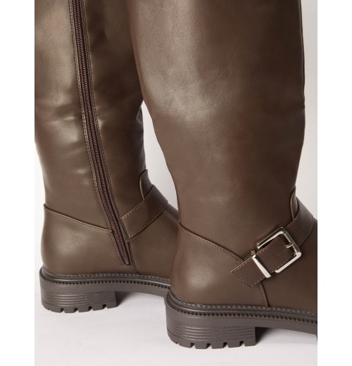 Knee High Buckle Detail Boot